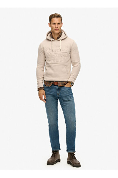 SUPERDRY Kapüşon Yaka Gri Erkek Sweatshırt M2013696A7MO_EMBOSSED VL GRAPHIC HO