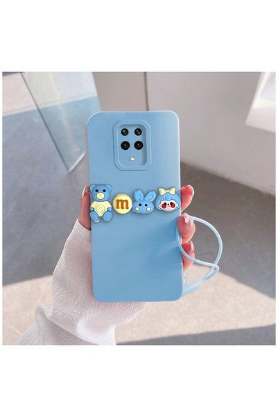 Zebana Xiaomi Redmi Note 9S Compatible Case Love Bear Silicone Case Light Blue