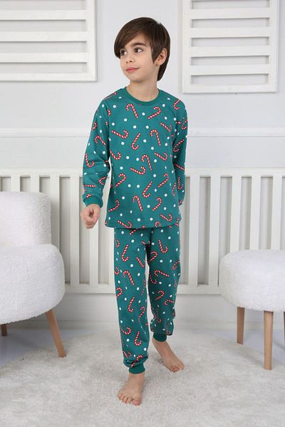 Little Pumpkin Εποχιακό Unisex Σετ Παιδικές Πιτζάμες με μοτίβο μπαστούνι
