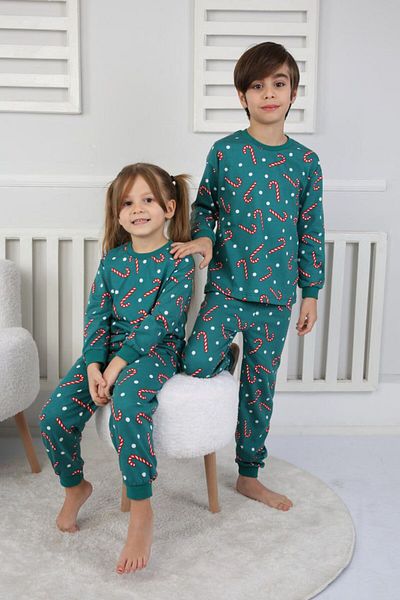 Little Pumpkin Εποχιακό Unisex Σετ Παιδικές Πιτζάμες με μοτίβο μπαστούνι