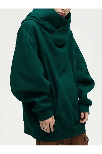 aynewmoda Men's Casual Color-Blocking Zip-Up Hooded Sweatshirt Polyester, Machine Washable
