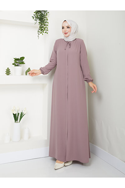 ESRE GİYİM Κρεπ Υφασμάτινο Τσόκερ Φεράζ - Με κορδόνια στο λαιμό, Ροζ Κορδόνι