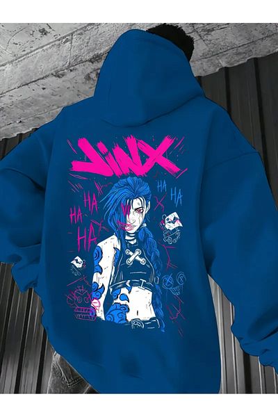 aynewmoda Jinx Anime Patterned Girl Hoodie