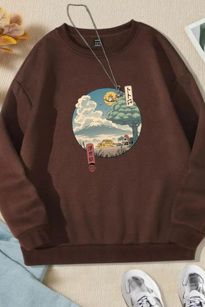 Wish BF سويت شيرت كبير الحجم مطبوع عليه رسوم متحركة توتورو للجنسين