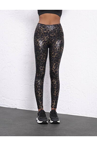 TÜKATO Γυναικείο κολάν πολυτελείας ποιότητας με γυαλιστερό λεοπάρ σχέδιο