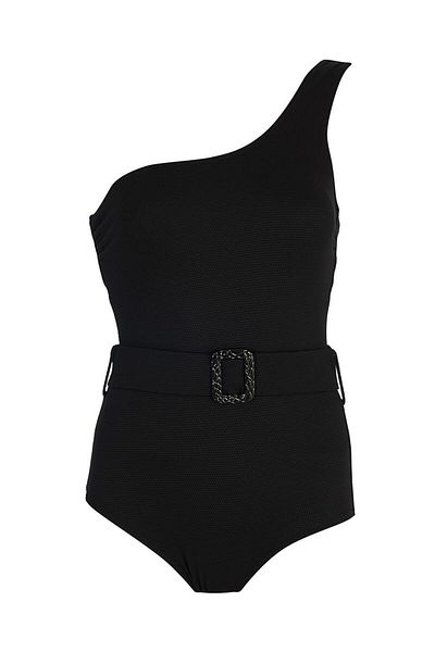 SAILOR moda Detailní plavky na jedno rameno