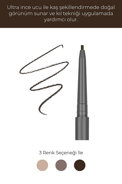 Alix Avien Ultra Fine Long Brown Plumping Eyebrow Pencil - Retractable Eyebrow Pencil 03