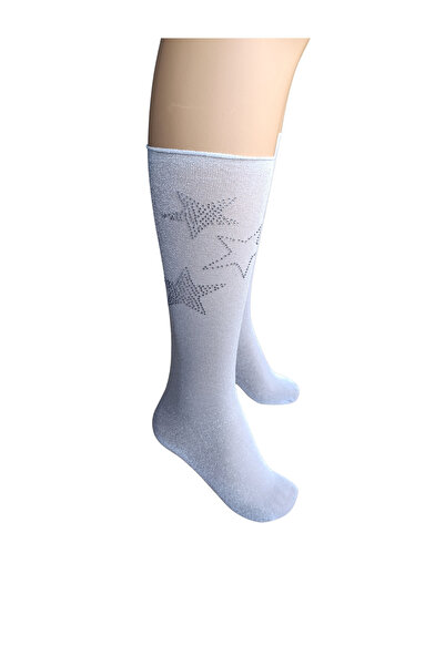 MODA Glittery Knee-High Socks with Stars