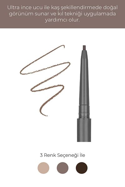 Alix Avien Ultra Fine Tip Plumping Light Coffee Eyebrow Pencil with Elevator - Retractable Eyebrow Pencil 02