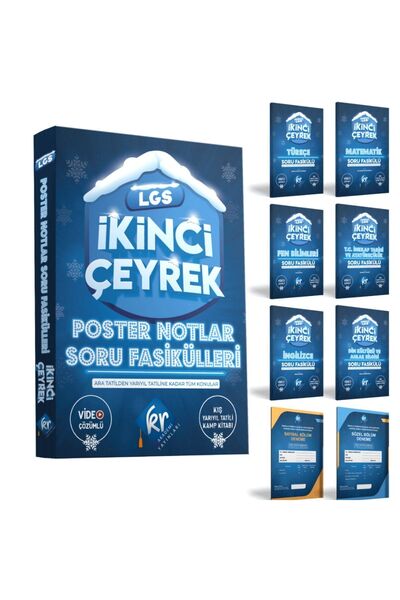 KR Akademi Yayınları 2027 LGS Full Set Konu Anlatımlı Poster Notlar ve Çeyrekler Halinde Soru Fasikülleri Video Destekli