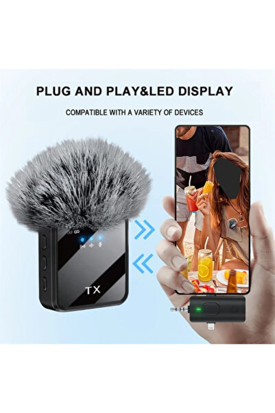TNP TECH Mikrofon F11 *2  mini mikrofonun 3'ü 1 arada fişi vardır ve iPhone, Android telefonlar