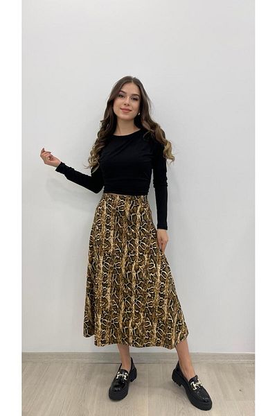 MODA ΓΥΝΑΙΚΕΙΑ ΚΑΜΕΛ ΦΟΥΣΤΑ ΜΕ ΕΛΑΣΤΙΚΗ ΜΕΣΗ ΣΟΥΕΤ ΜΕ ΥΦΗ