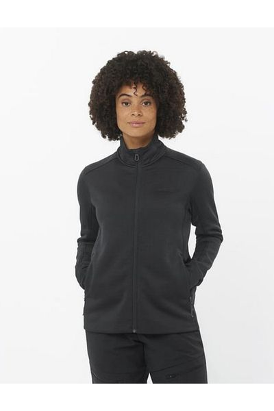 Salomon Sntial Midfleece Fz W - Γυναικείο μαύρο φλις, LC με φερμουάρ 2294000