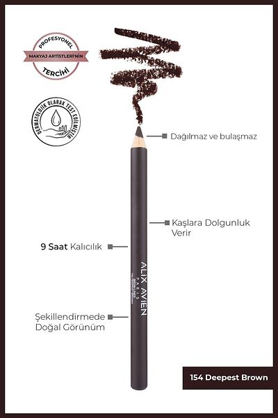 Alix Avien 154 Deepest Brown Coffee Eyebrow Styling Pen - Long Time, Highlighter