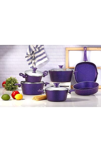 Arzu Çelik - Cemre 10 Parça Granit Tencere Seti