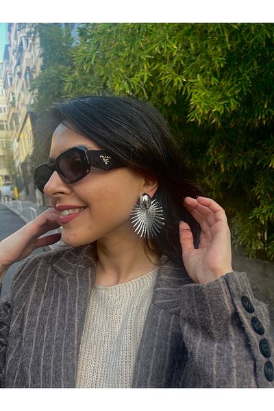 Hoop jewelery أقراط نموذج النخيل المتدلية على شكل كبير