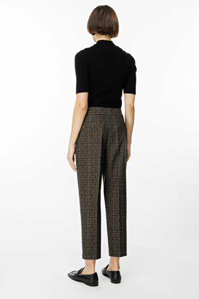 Ekol Women's Black Lycra Trousers 4167 - Self Patterned