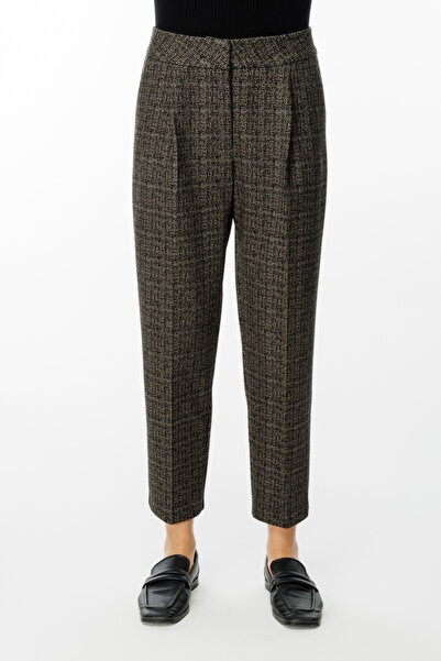 Ekol Women's Black Lycra Trousers 4167 - Self Patterned