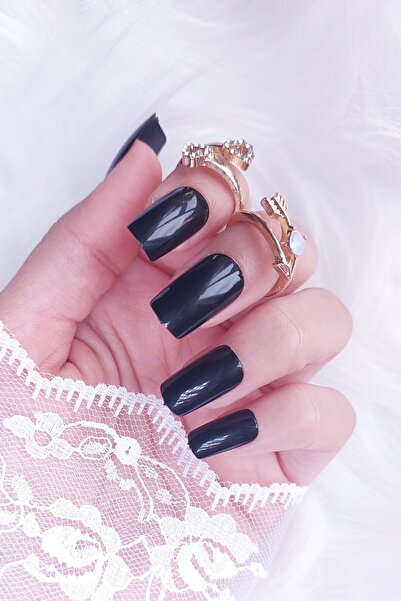 Easy Beauty 24 Adet Renkli Kare Orta Uzun Takma Tırnak 3 Alana Yapıştırıcı 6 ...