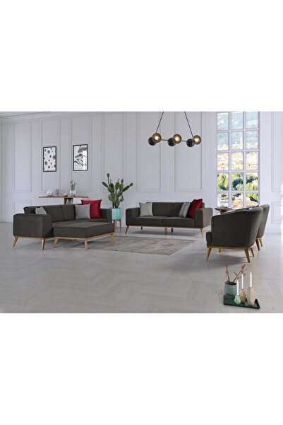 Mobilya Dükkanım Md Barcelona 3 3 1 Puf Koltuk Takımı Rf109