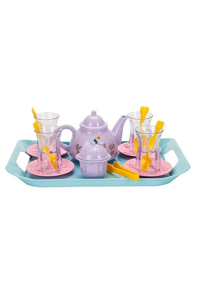 Birlik Oyuncak Thin Waisted Tray Play Set Tea Serving Toy Colorful Educational Set