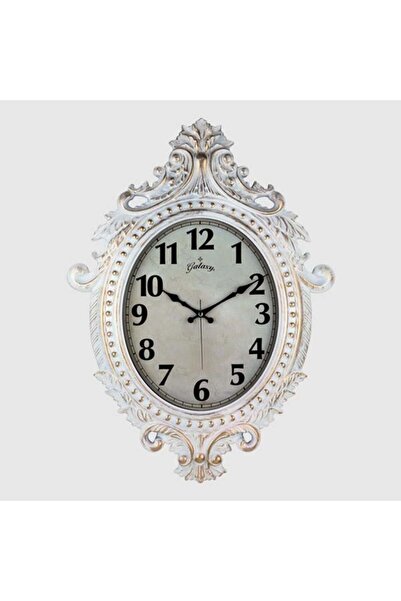 Genel Markalar 731-ba Duvar Saati Gri Çerçeve Çap:73cm X 54cm Vintage Taçlı E...