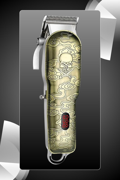 Alright Daling Profesyonel Tıraş Makinesi Kuru Kafa İşlemeli Dijital Berber T...