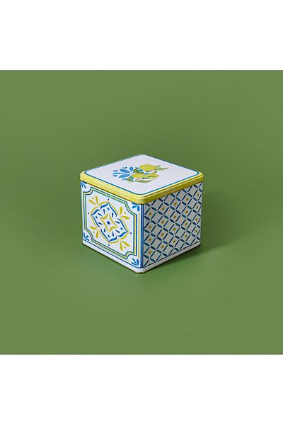 Sarkap Lemon Patterned Square Box - Colorful - 14 cm