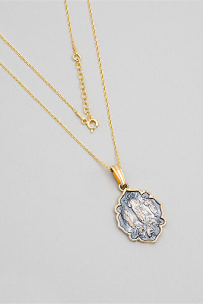 So CHIC... Azizler 18 Ayar Sarıı Altın Kaplama 43 Cm Gümüş Cross Kolye