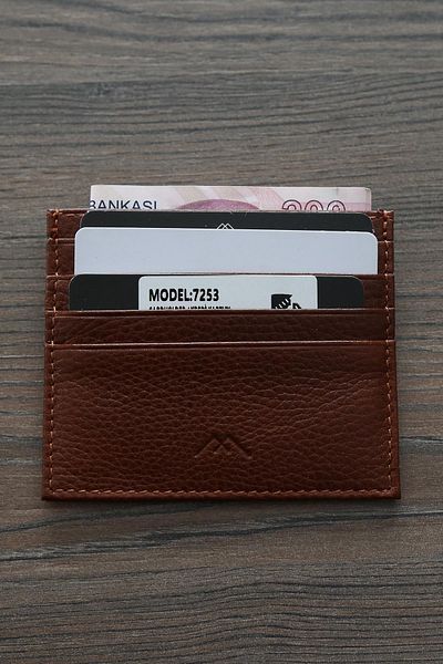 Madmext Ανδρική θήκη καρτών από συνθετικό δέρμα Tan 7253