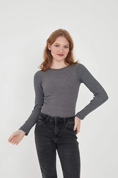 Wearflawless بلوزة نسائية مكونة من 3 قطع مصنوعة من القطن بنسبة 100% وياقة دائرية وأكمام طويلة