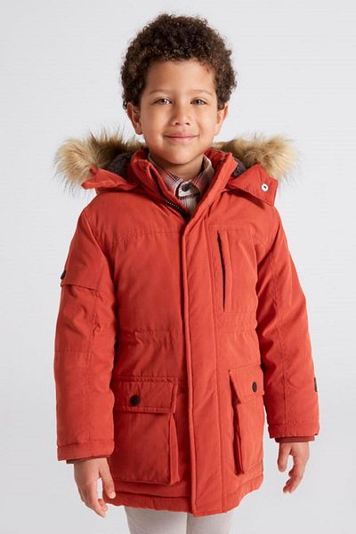 MAYORAL Boy's Orange Hooded Parka Coat - 4464