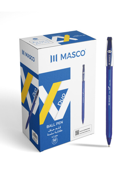 MASCO مجموعة من 50 قلم حبر جاف Duo X7 باللون الأزرق