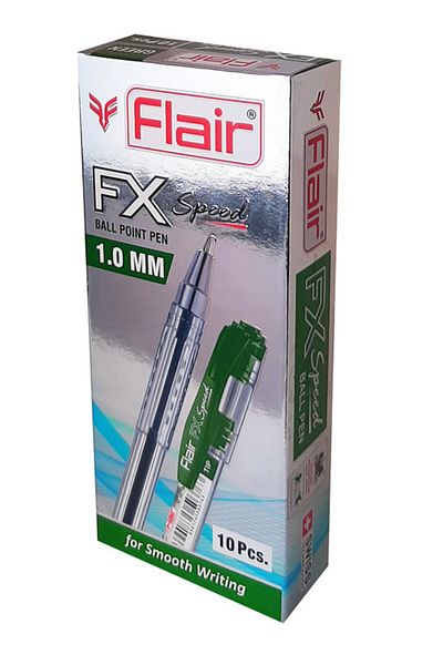 Flair FX Speed Ball Point Pen 1.0mm Set of 10pcs, Green