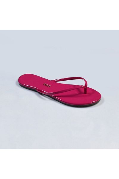 Tkees Women's Patent Leather Fuchsia Flip Flops