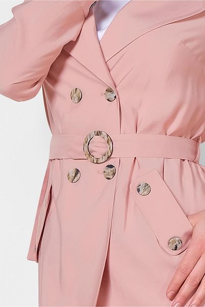 N.Y.YILDIZ Star Thin Linen Buttoned Belted Trench Coat Look Cap