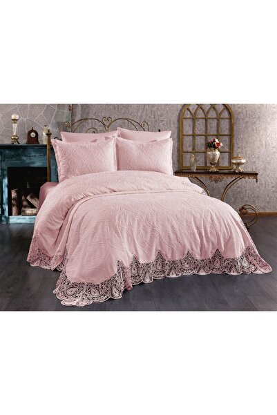 TAVOLO HOME LAURA 3 PARÇA DANTELLİ LÜX YATAK ÖRTÜSÜ