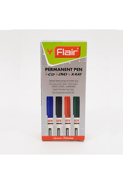 Flair مجموعة أقلام دائمة مكونة من 10 قطع، باللون الأسود