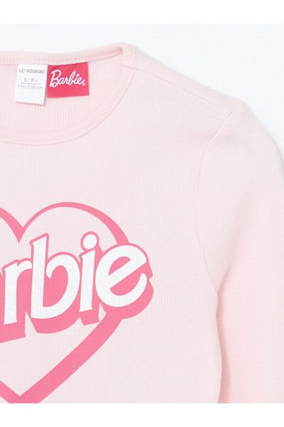 LC Waikiki Tricou pentru fetiță cu mânecă lungă cu imprimeu Barbie