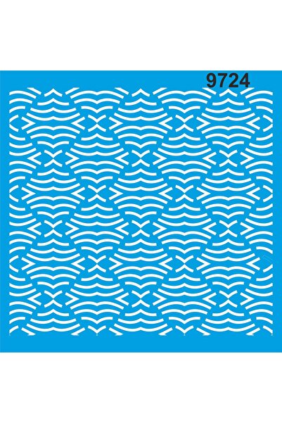 StencilSepeti Wavy Pattern - Stencil Painting Template