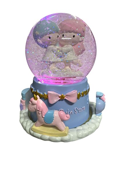 NETAVANTAJ Küçük İkiz Kardeşler Dev Boy Müzikli Işıklı Dönen Kar Küresi