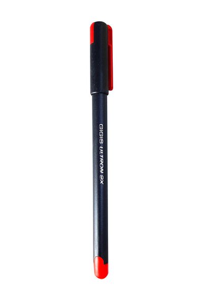 UNIMAX 12-Piece ULTRON 2X 0.7mm Ball Point Pen Set,Red