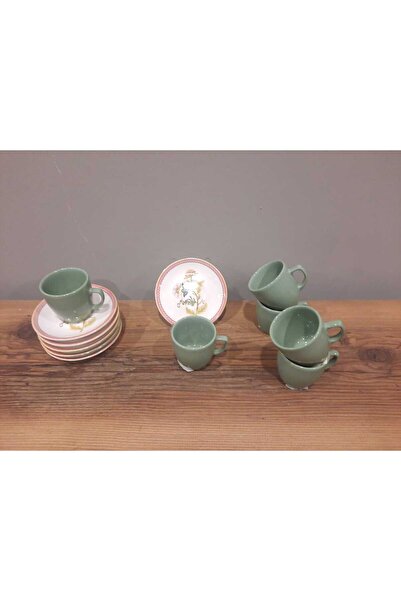 Keramika KERAMİKA 12 PARÇA 6 KİŞİLİK KAHVE FİNCAN TAKIMI MAGİC PARLAK