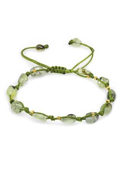 Tesbihane Macrame Braided Natural Cut Dorica Ball Detailed Prinayt Natural Stone Women's Bracelet