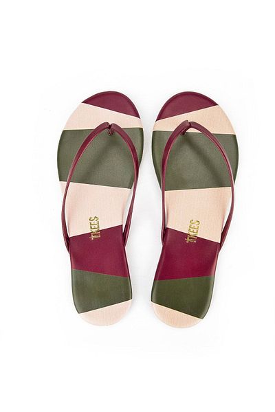 Tkees Burgundy Patterned Women's Slippers - 13136 Tk2208