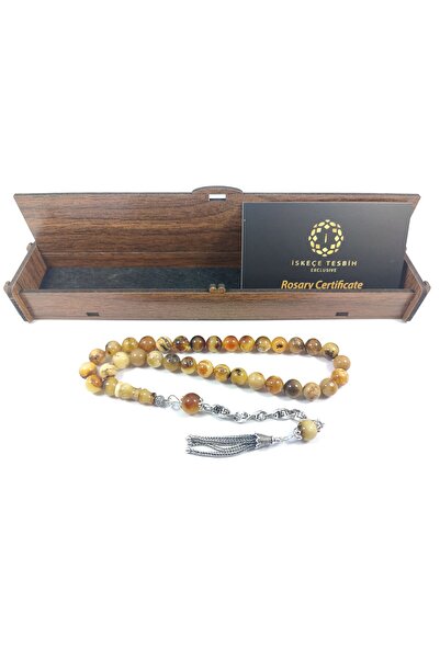 İskeçe Exclusive Özel Kutulu 8 Gr. Gümüş Püskül 11.05 Gr. Toprak Fosilli Has Kaya Damla Sertifikalı 6640