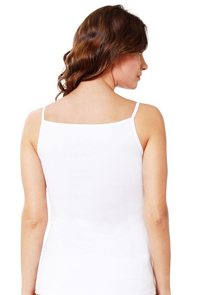 Kompedan Γυναικείο Βαμβακερό Modal Stretchy Satin Piping Λεπτό Μονό Λευκό |   K20586
