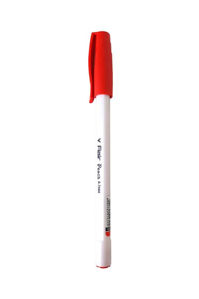 Flair Peach Smooth Writing Ball Pen Set of 50 pcs, Red