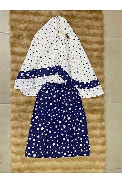 skycott Φόρεμα προσευχής για κορίτσια με στάμπα Navy Blue Star - Μοτίβο ζώνης
