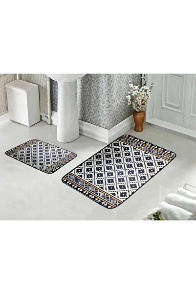 BALBAN TİCARET Set de 2 covorașe de baie lavabile și scaun de toaletă cu bază...